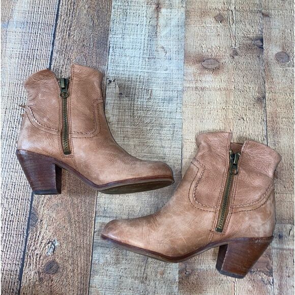 Sam Edelman Louie Women 6 Fringe Zip Brown Leather Booties - Picture 10 of 11